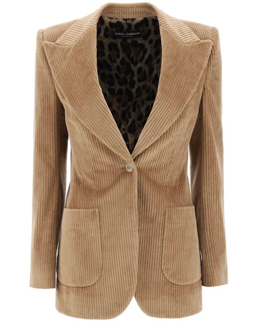 Dolce & Gabbana Brown Corduroy Turlington Jacket