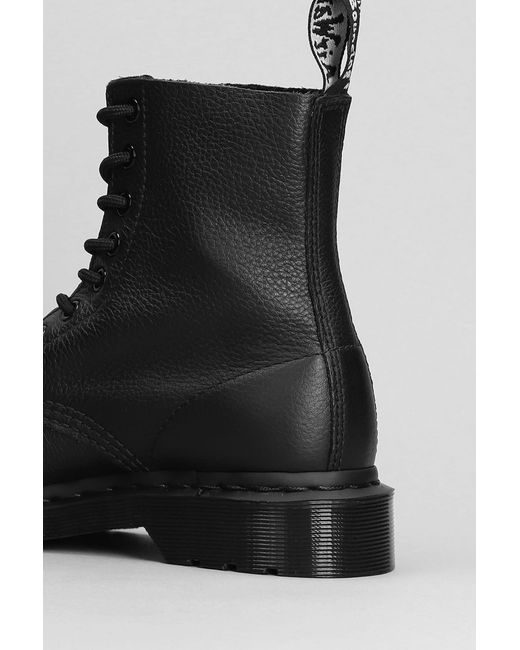 Dr. Martens 1460 Mono Combat Boots In Black Leather