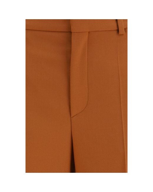 Chloé Brown Orange Cotton Flared Pants