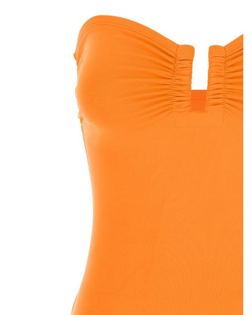Eres Orange 'Cassiopee' One-Piece Swimsuit With Back Neckline