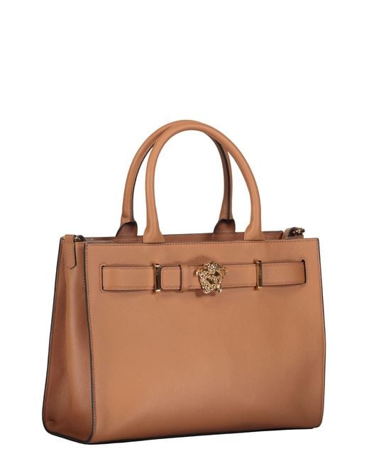 Versace Brown Elegant And Sophisticated Leather Handbag