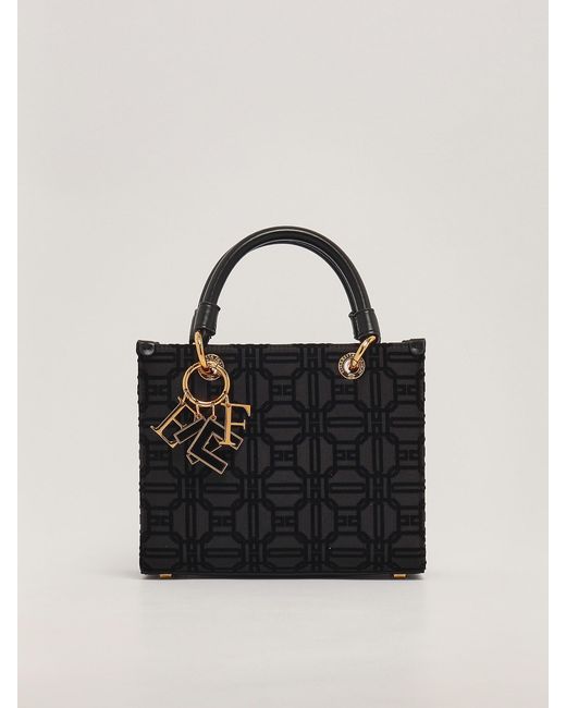 Elisabetta Franchi Black Cotton Tote