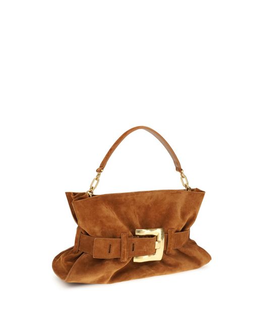 Balmain Brown Medium Anthem Bag Suede Calfskin Calf Leather Bos Taurus Handbags