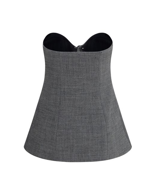 Magda Butrym Gray Asymmetrical Wool Corset Top