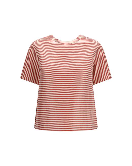 Cruna Red Short-Sleeved Linen T-Shirt T-Shirts & Jerseys
