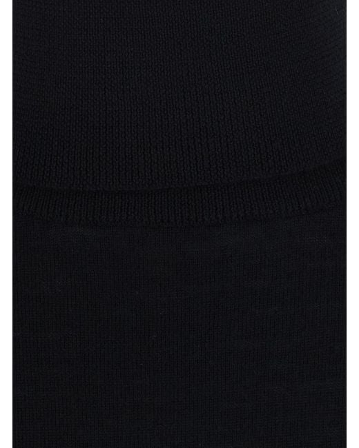Semicouture Black V-Neck Sweater Freda Virgin Wool Tops