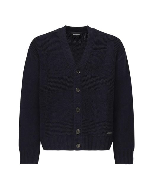 DSquared² Blue Sweaters Virgin Wool for men