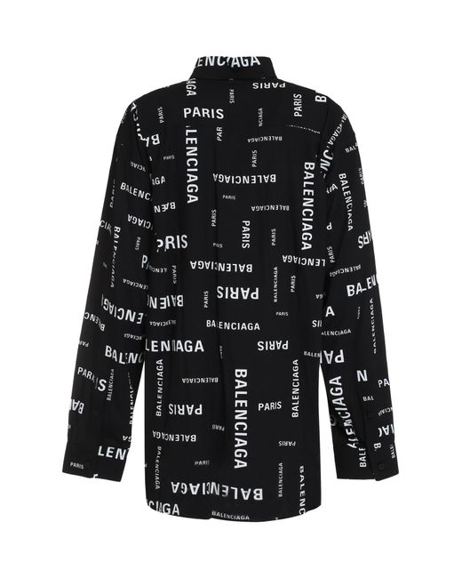 Balenciaga Black Printed Viscose Shirt