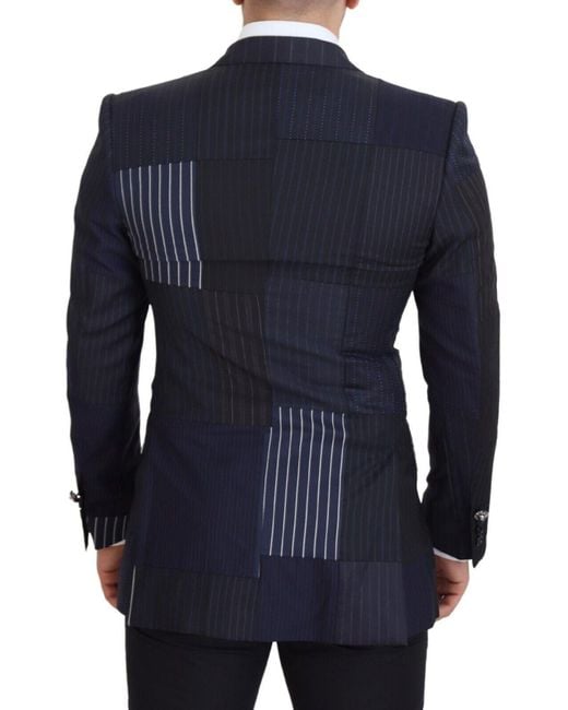 Dolce & Gabbana Blue Elegant Slim-Fit Double Breasted Blazer for men