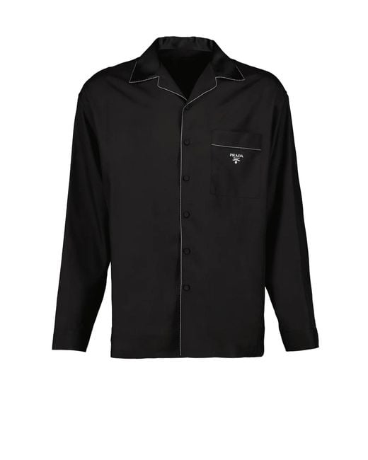 Prada Black Long-sleeved Buttoned Shirt for men