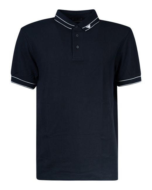 Emporio Armani Blue Stripe Polo Shirt for men