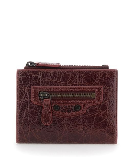 Balenciaga Purple Card Holder Le City Leather Accessory