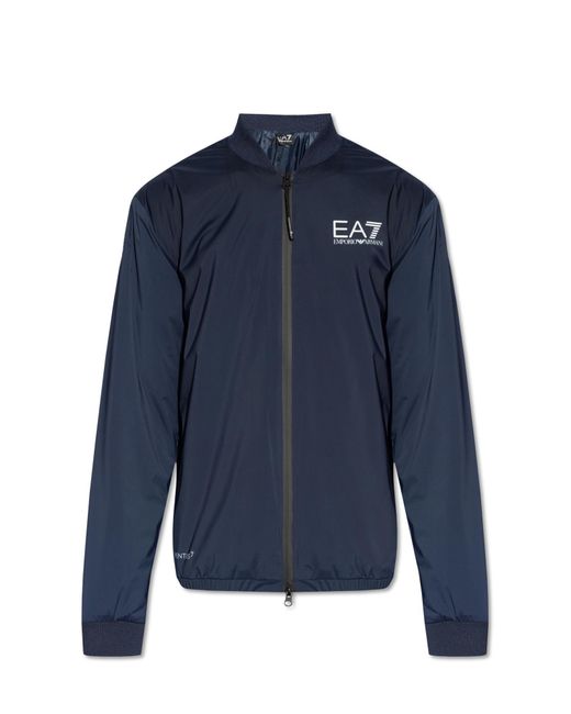 EA7 Blue Emporio Armani Jacket With Logo for men