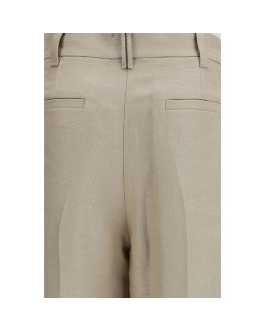 Brunello Cucinelli Natural Beige Linen Casual Pants