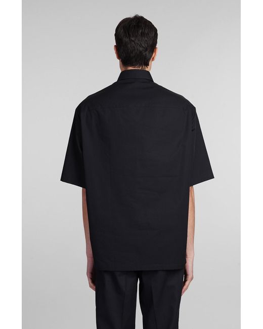 Emporio Armani Shirt In Black Cotton for men