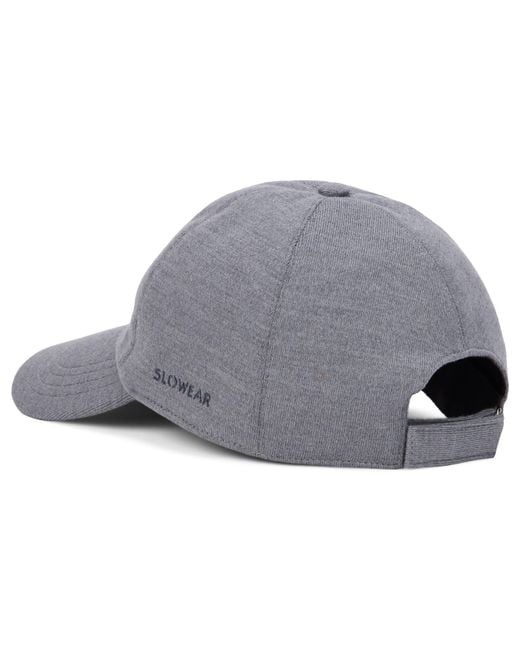 Slowear Gray Wool Cap With Visor Virgin Hat for men