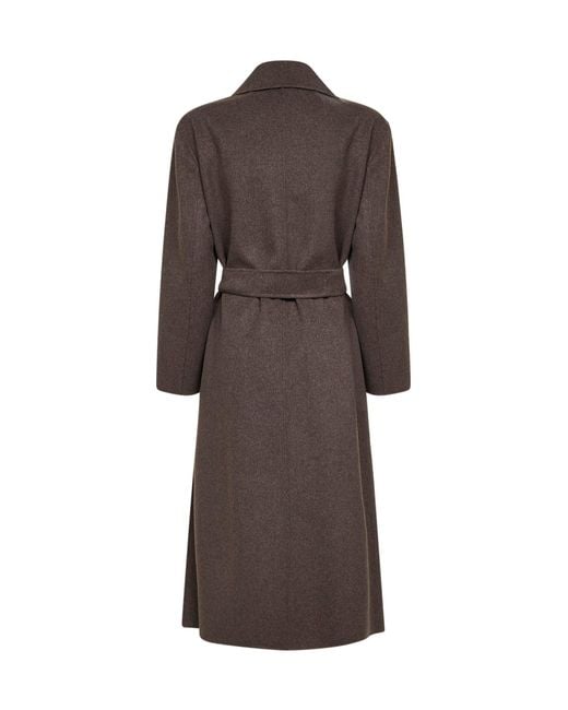 Max Mara Brown Mud Long Wrap Coat