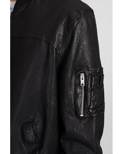 DFOUR® Black Leather Jacket for men