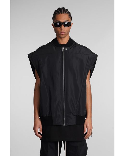 Rick Owens Jumbo Flight Vest Casual Jacket In Black Polyester for men
