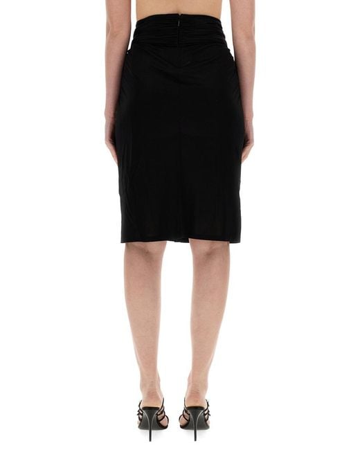 Saint Laurent Black Pencil Skirt Viscose