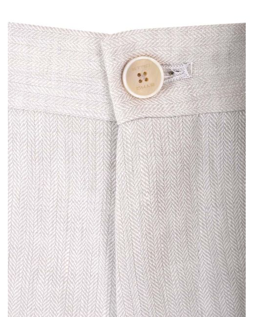 Etro White Pleat Straight-leg Trousers for men