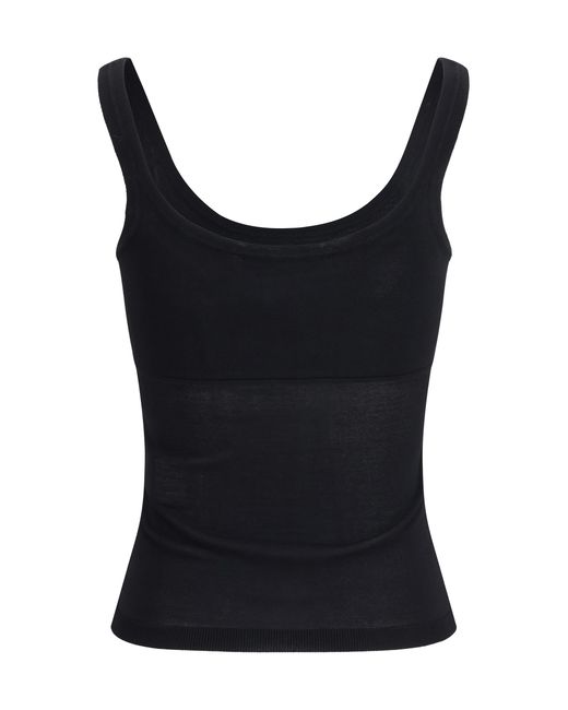 Max Mara Black Biada Wide Neckline Top Viscose; Polyester