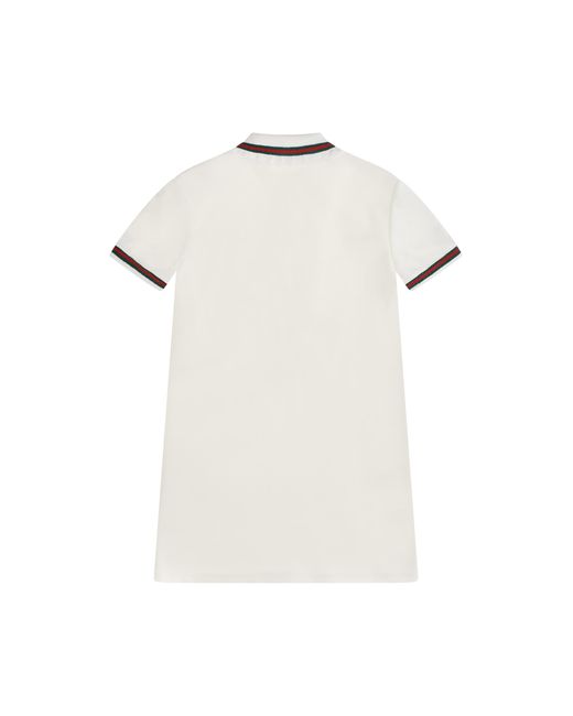 Gucci White Web Stripe Jersey Polo Dress For Girl Cotton T-Shirts for men