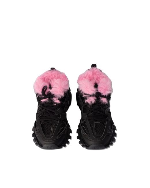 Balenciaga Black Track Faux Fur-Lined Sneakers
