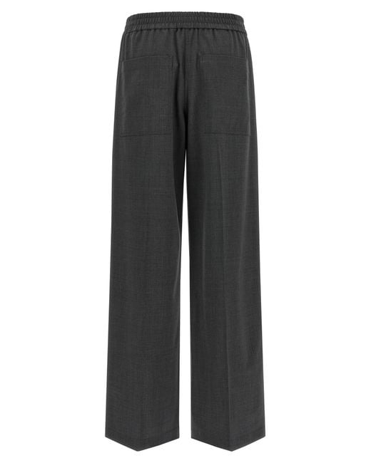 Brunello Cucinelli Gray Virgin Wool Flared Pants