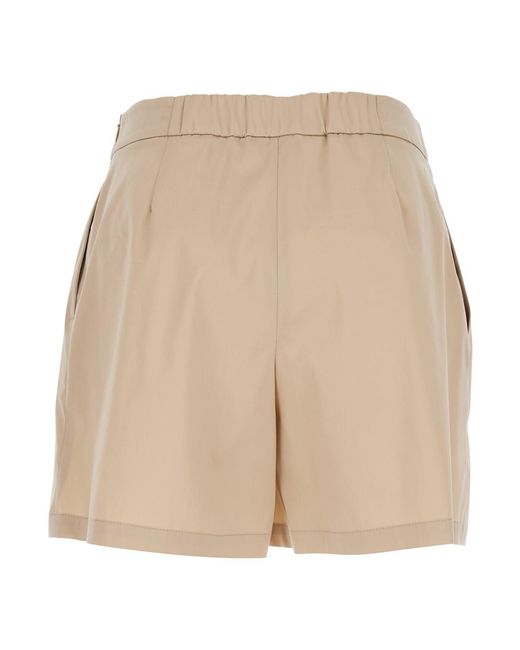 Le Plain Natural Shorts With Semi-Elasticated Waist And Side Closure