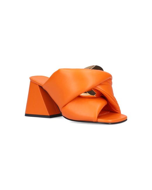 J.W. Anderson Orange Chain Twist Sandals