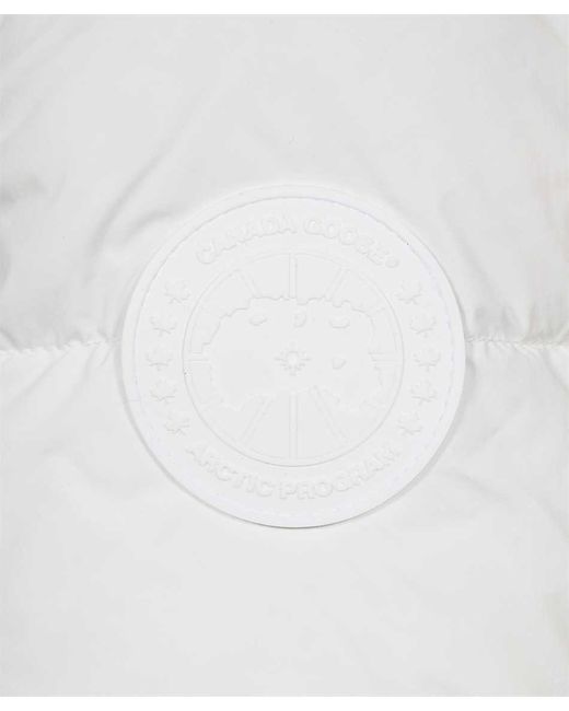 Canada Goose White Long Hooded Down Jacket