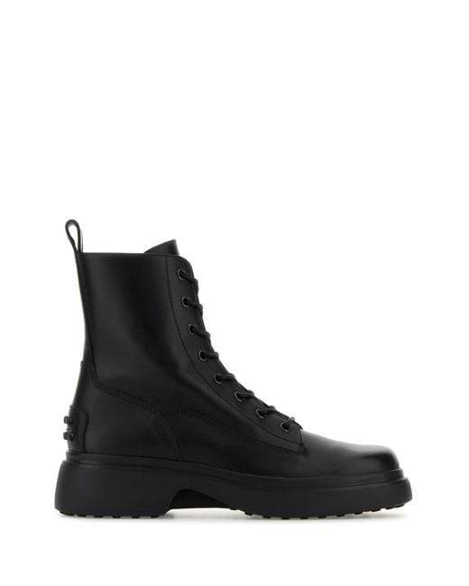 Tod's Black Leather Ankle Boots