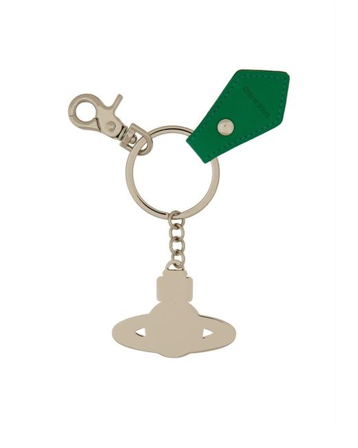 Vivienne Westwood Green Keychain With Orb Logo
