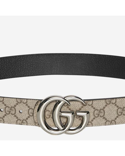 Gucci Black Gg Marmont Reversible Belt Polyurethane for men