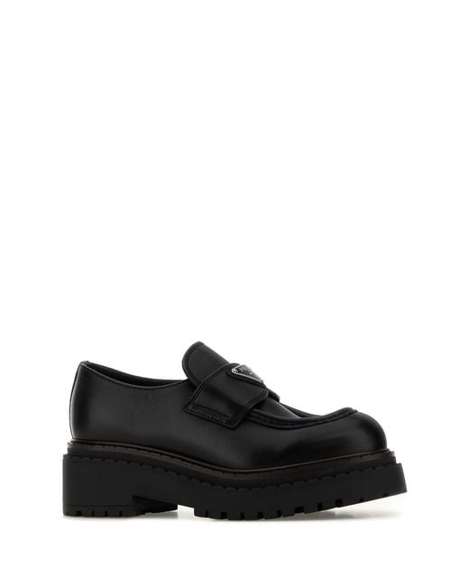 Prada Black Leather Loafers