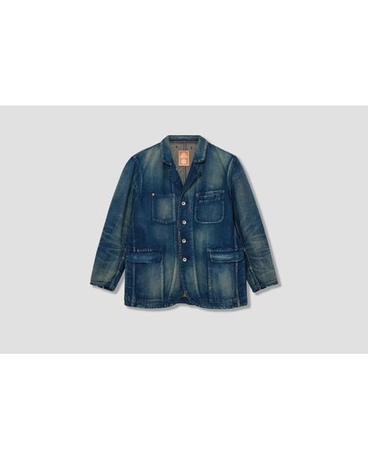 COTTLE Blue Anorak Denim Foncé Jacket
