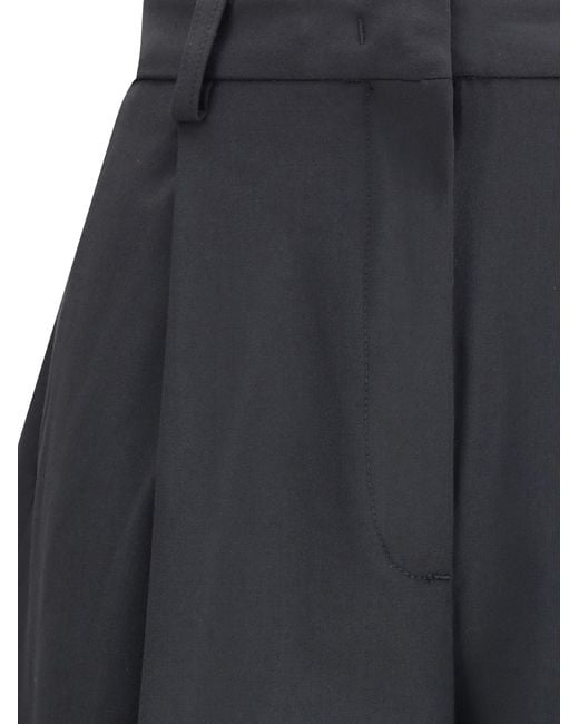Thelatest Blue Pleated Trousers Polyester