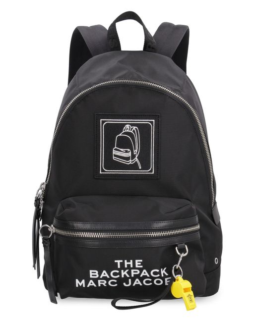 Marc Jacobs Black Embroidered Patch Nylon Backpack