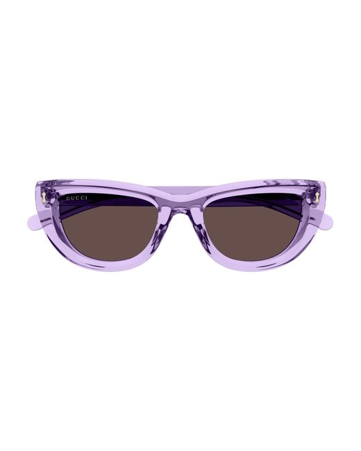 Gucci Purple Logo Acetate Cat-eye Sunglasses