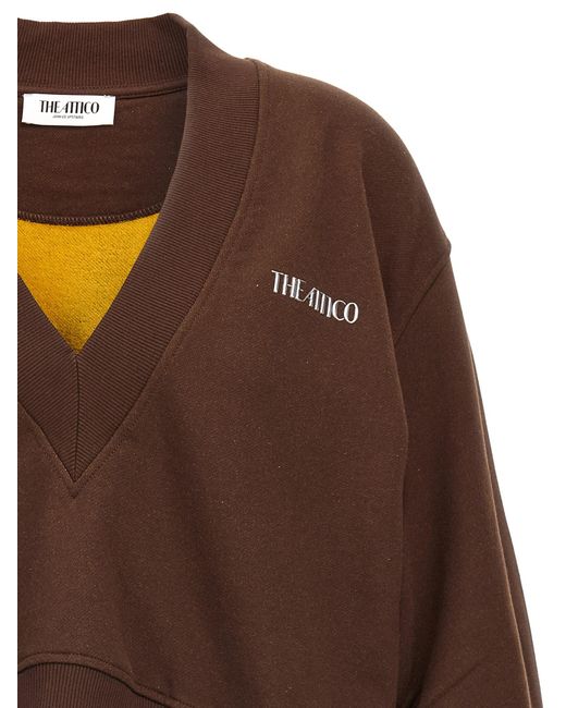 The Attico Brown 3D Logo Sweatshirt