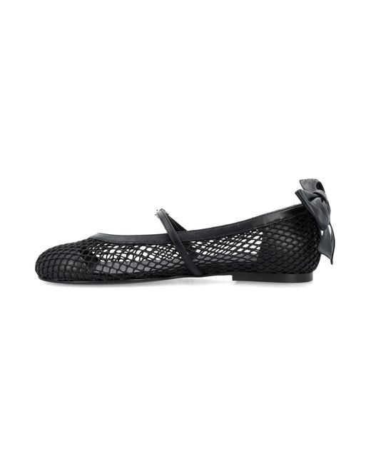 Gia Borghini Black Grete Mesh Flat Shoes
