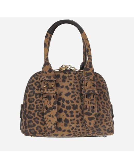 Pinko Brown Mini Escape Suede Leather Handbag Handbags