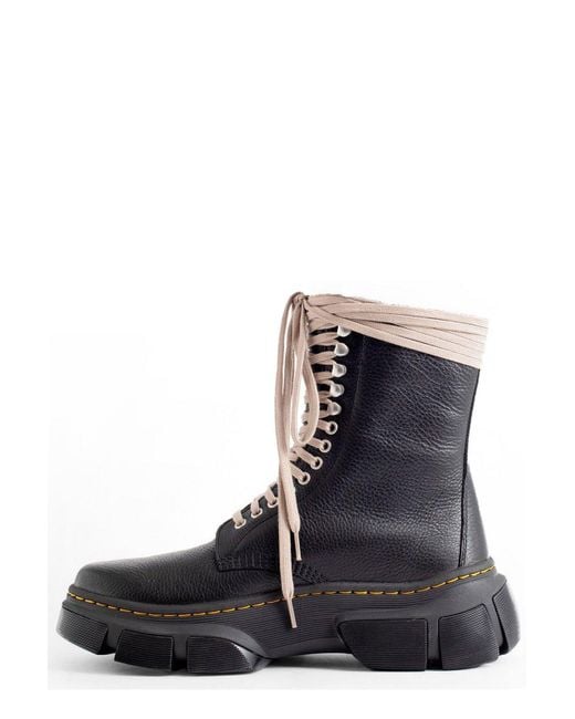 Rick Owens X Dr. Martens Black Chunky Sole Lace-up Boots for men