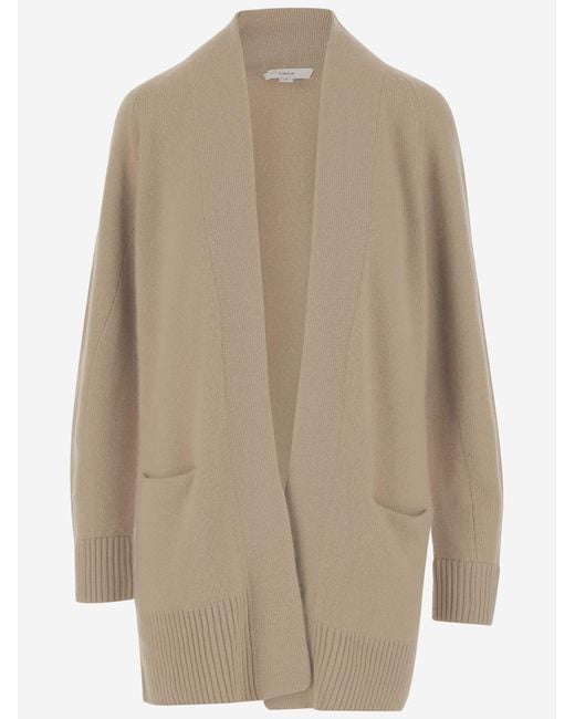 Vince Natural Cardigan Open-Front Cashmere