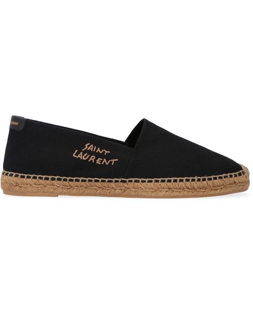 Saint Laurent Black Canvas Espadrilles Linen; Cotton; Polyurethane for men