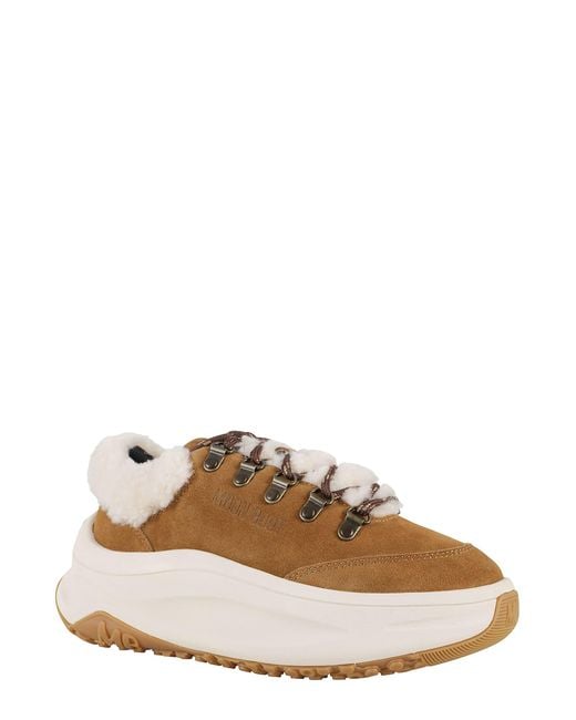 Moon Boot Brown Moon247 City Shearling Sneakers