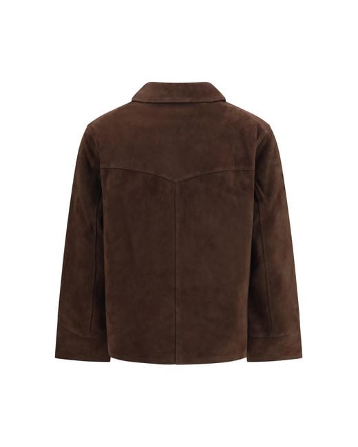 Tory Burch Brown Suede Jacket Goatskin/Hircus Goatskin Blazers & Vests