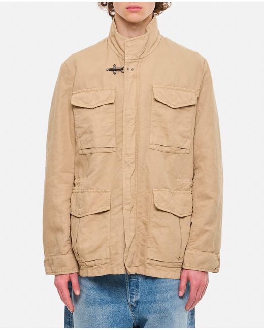 Fay Natural Cotton Linen Field Jacket for men