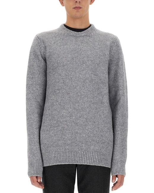 Dolce & Gabbana Gray Jersey With Logo Plaque Wool Sweatshirts for men